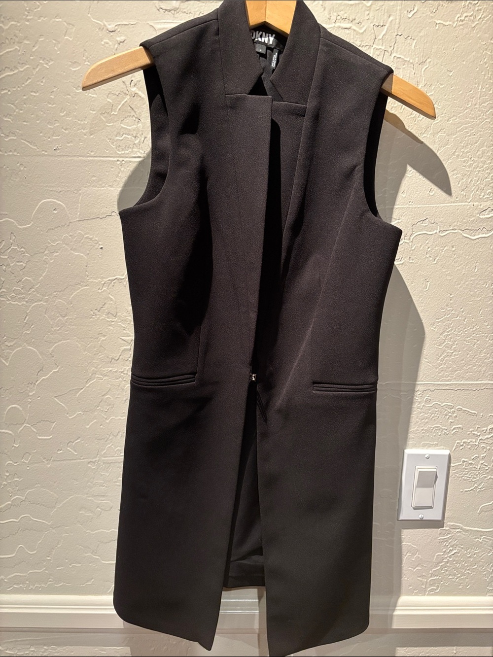 DKNY Black Sleeveless Longline Vest and Pants